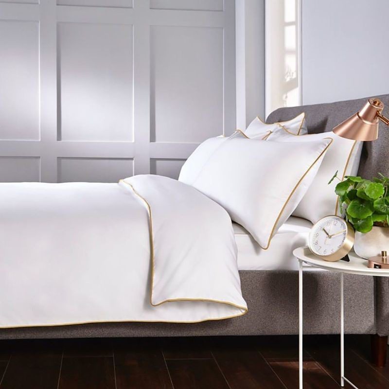 Housse de Couette Passepoil Coton 1 Housse de Couette Passepoil Coton